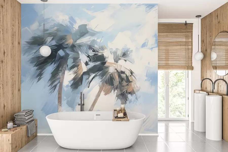 wall murals Palm trees imitation painting w04176