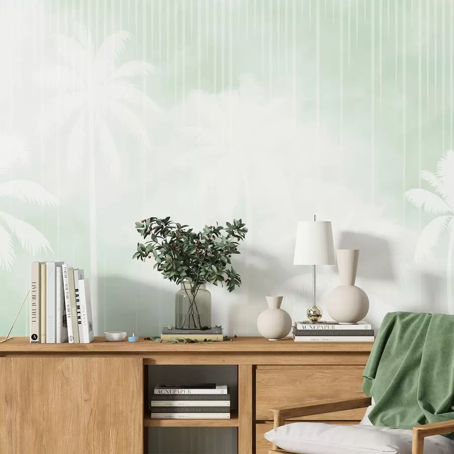 wall murals Fog with palm trees w04180v3