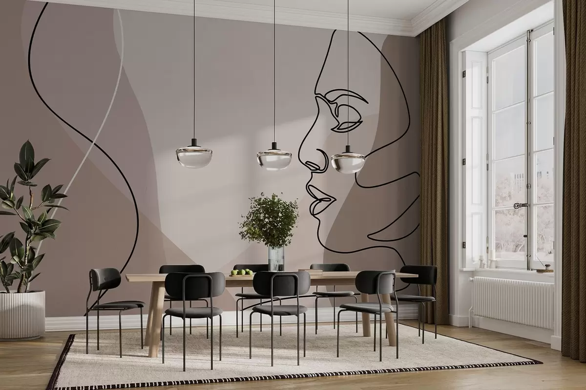 wall murals Abstract Face w09231