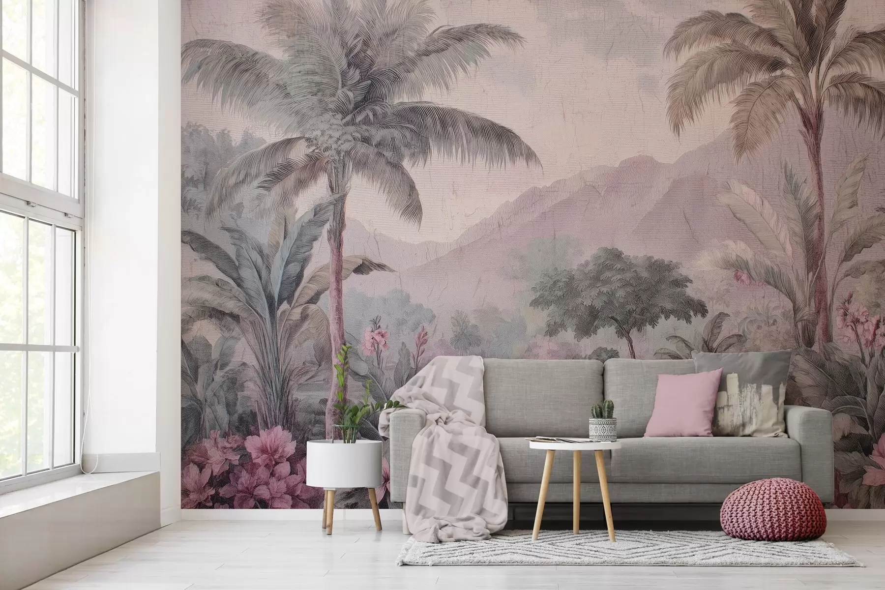 wall murals tropical jungle in retro style w04139