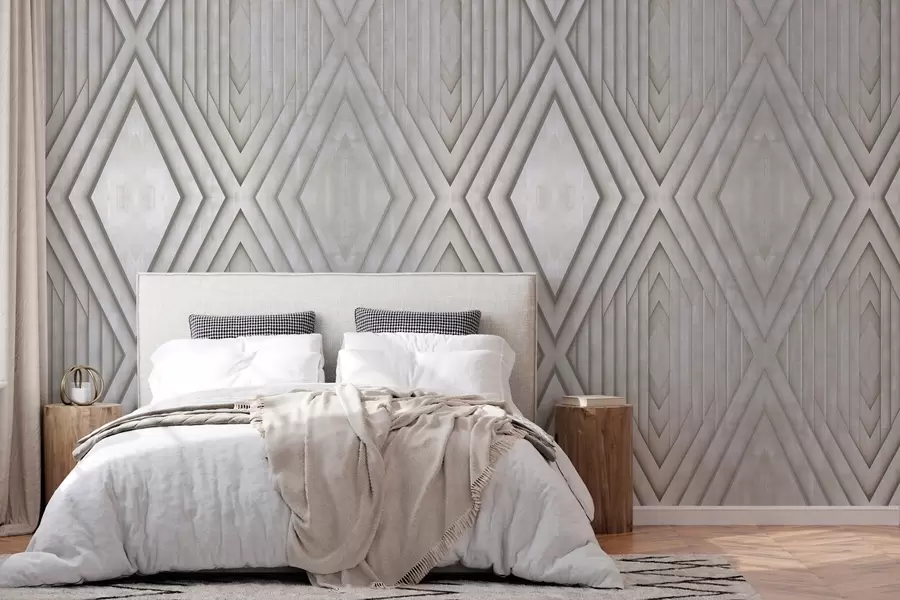 wall murals imitation of wooden panels in beige colors w04168