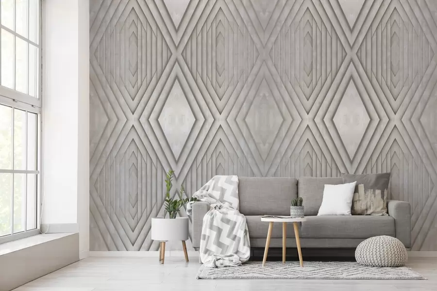 wall murals imitation of wooden panels in beige colors w04168