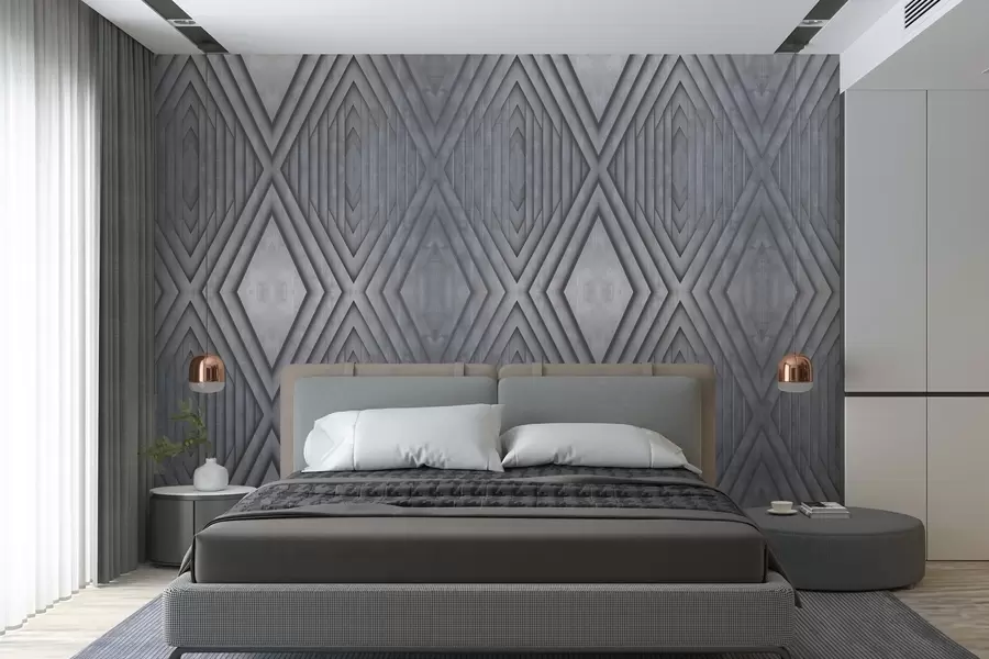 wall murals imitation of wooden panels in cold gray colors w04168v2