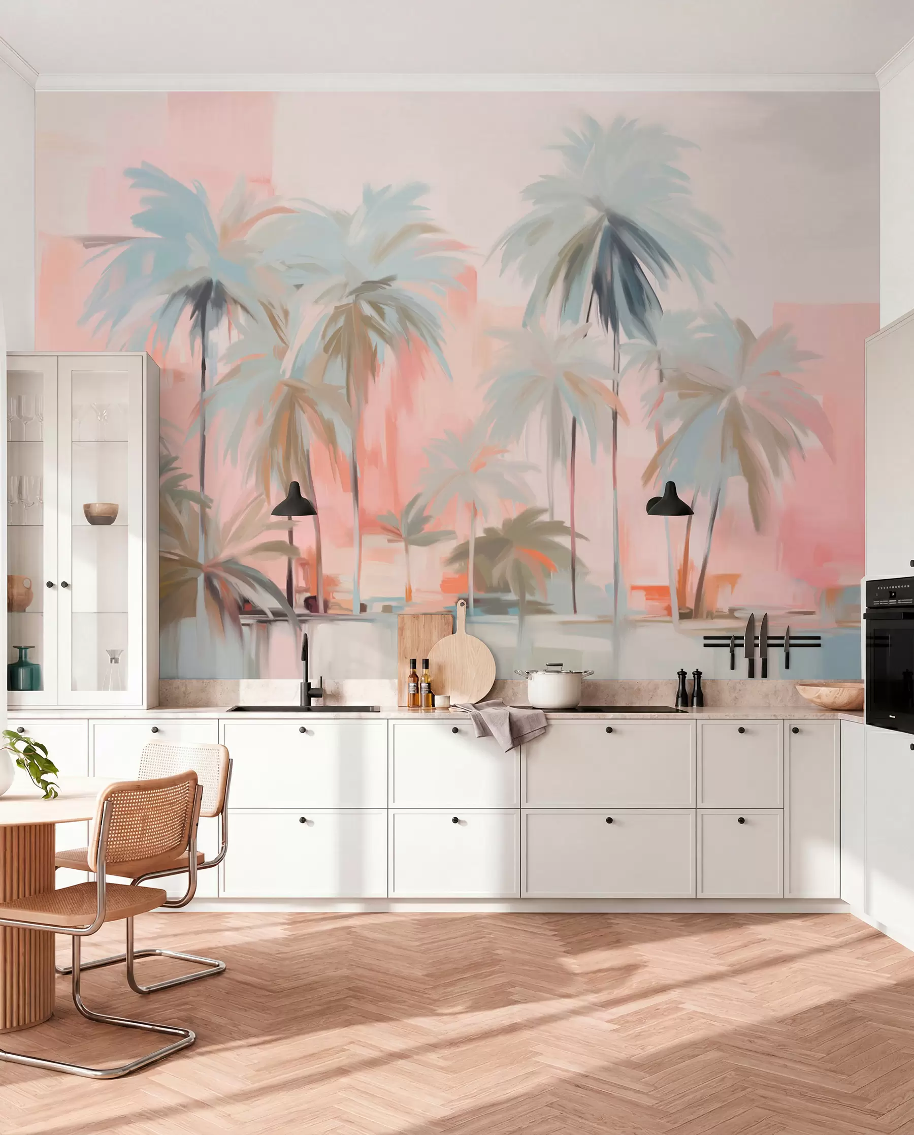 wall murals Palms at Peach Dawn w09212