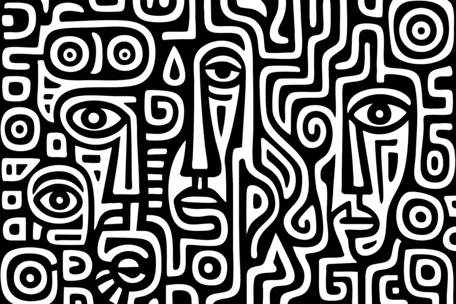 wall murals Stylized Facial Details w04186