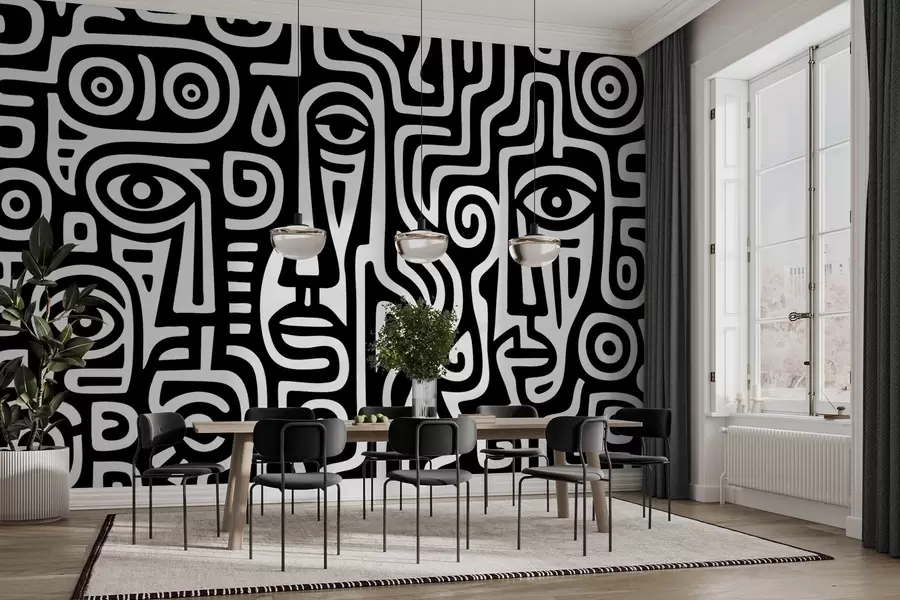 wall murals Stylized Facial Details w04186