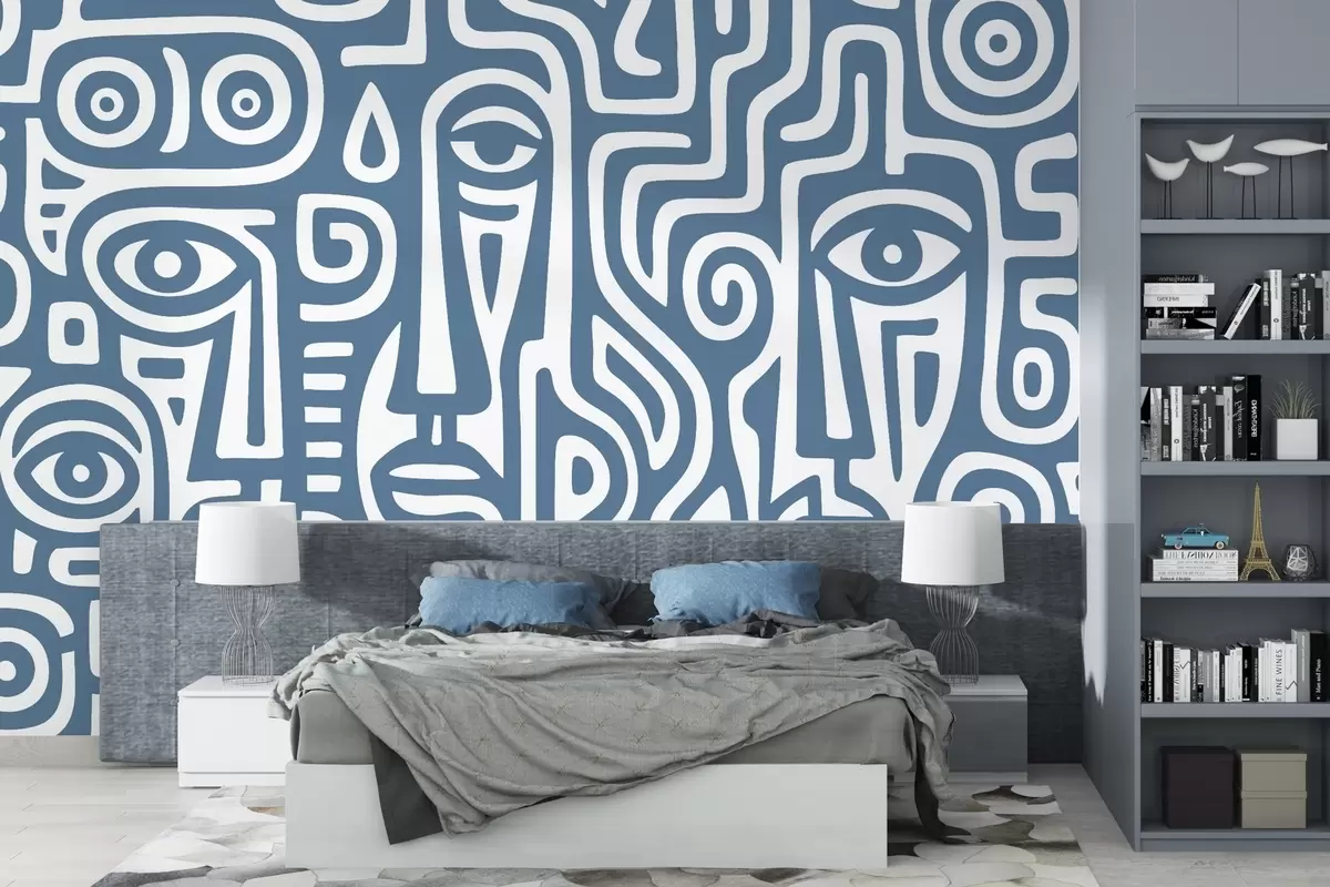 wall murals Stylized Facial Details w04186v1