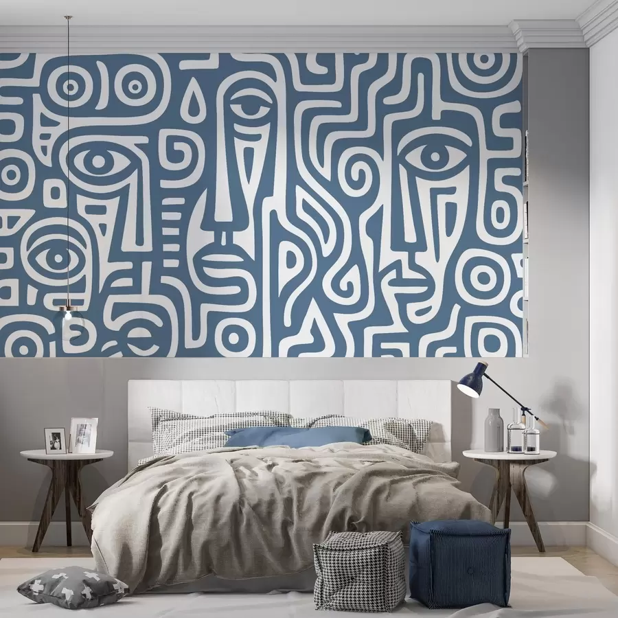 wall murals Stylized Facial Details w04186v1