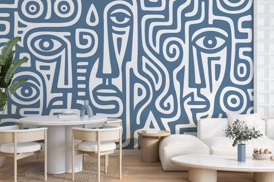 wall murals Stylized Facial Details w04186v1