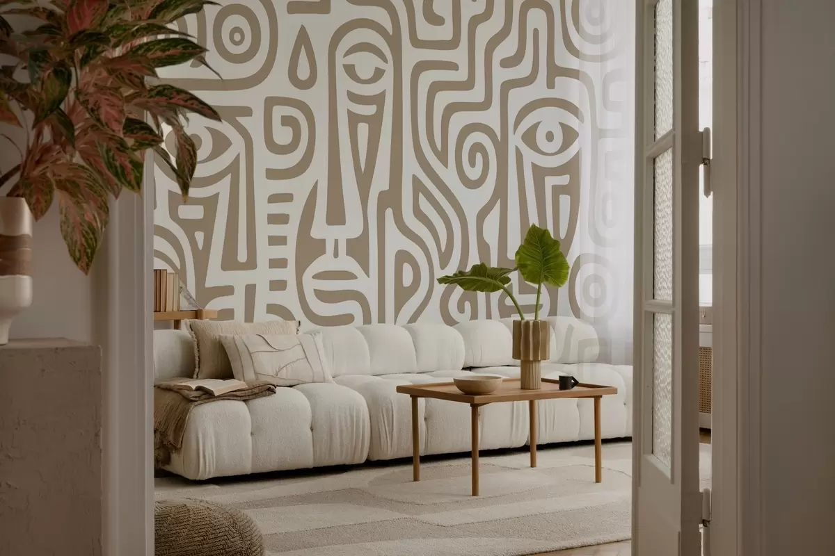 wall murals Stylized Facial Details w04186v2