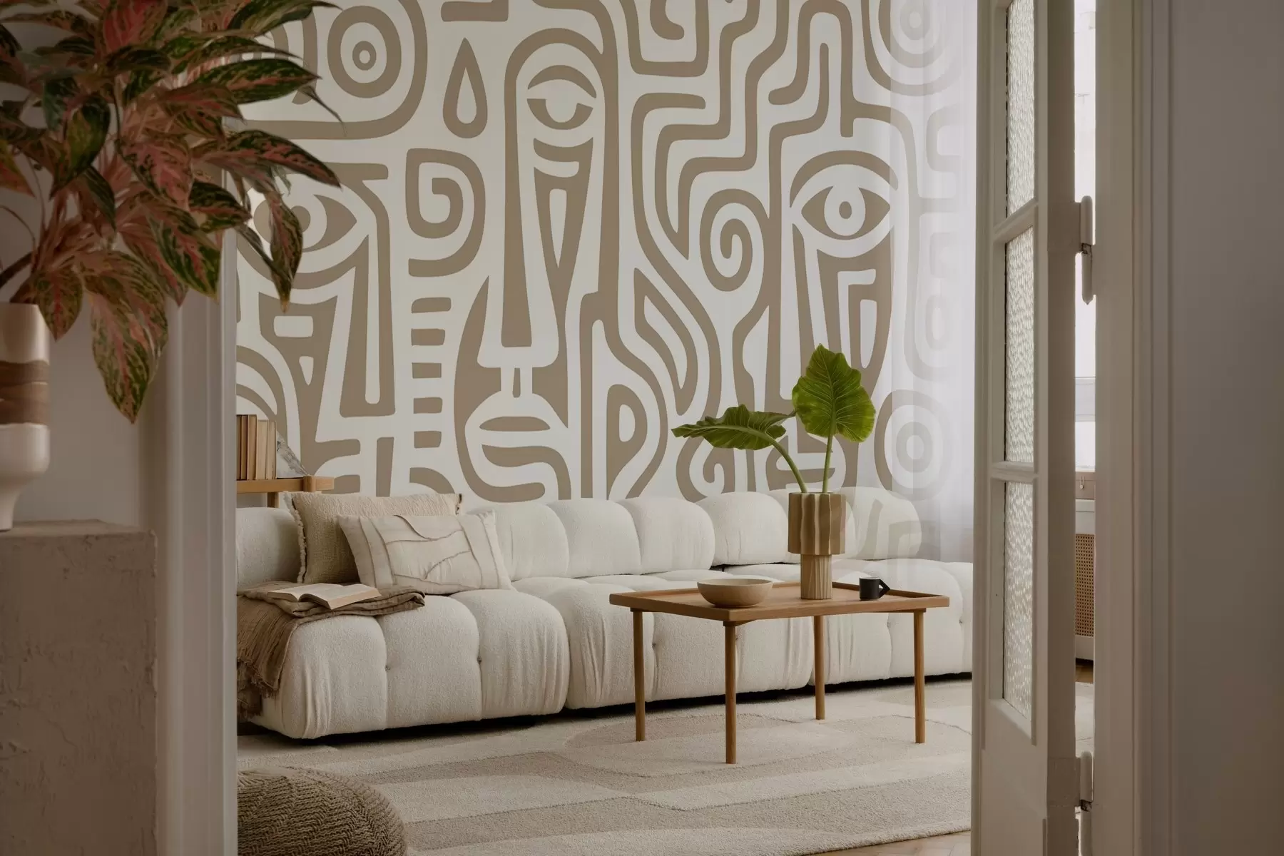 wall murals Stylized Facial Details w04186v2