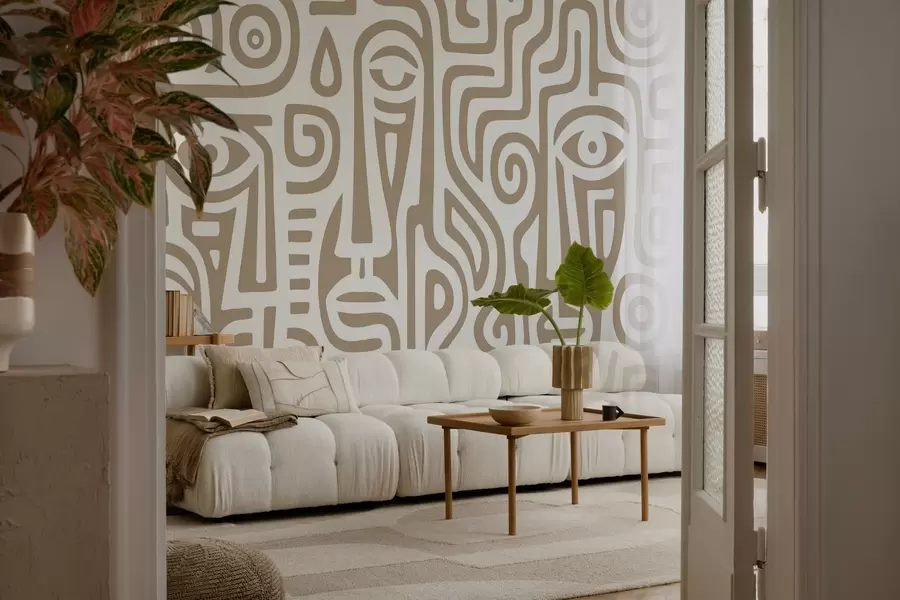 wall murals Stylized Facial Details w04186v2