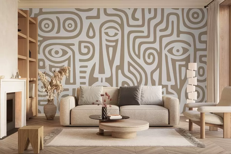 wall murals Stylized Facial Details w04186v2