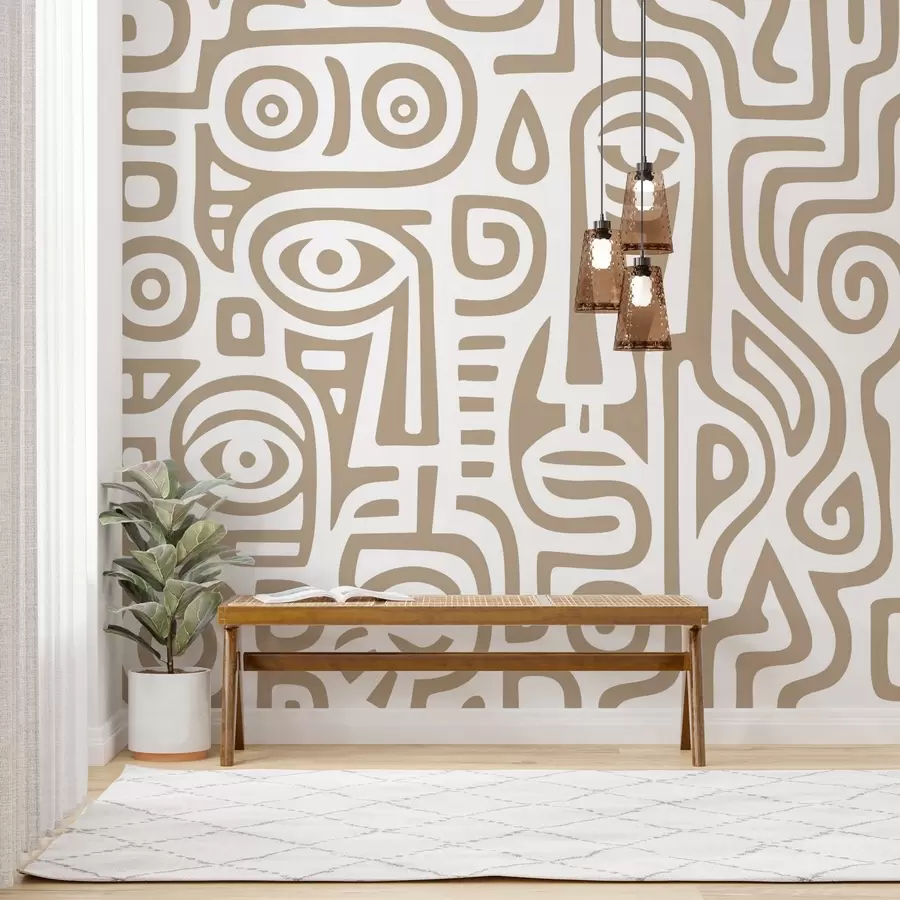 wall murals Stylized Facial Details w04186v2