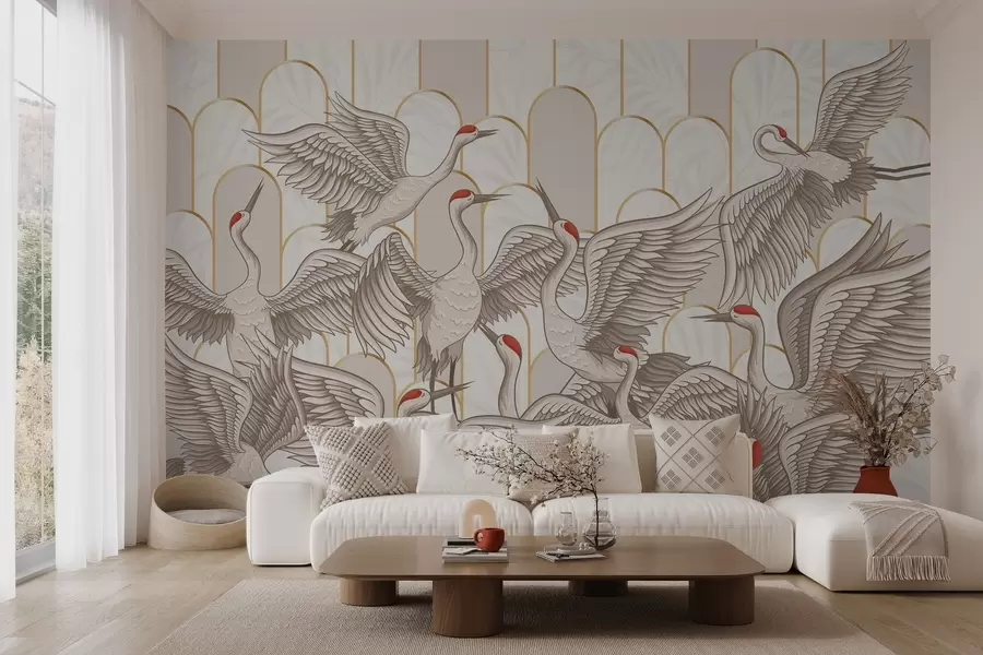 wall murals Birds & Vintage Arches w04193