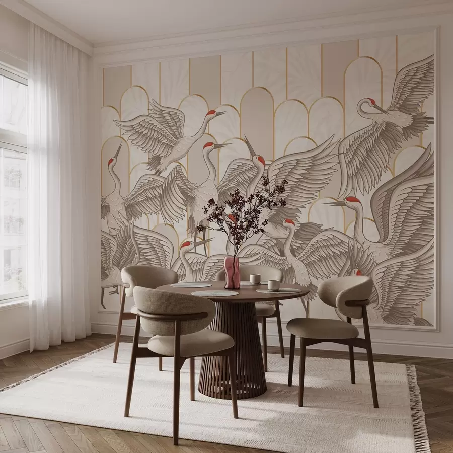 wall murals Birds & Vintage Arches w04193