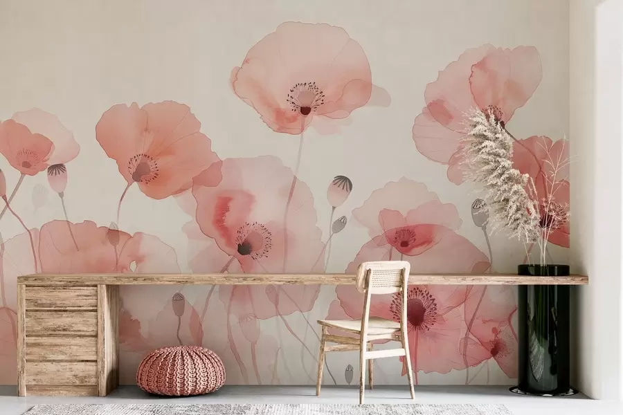 wall murals air poppies w04205