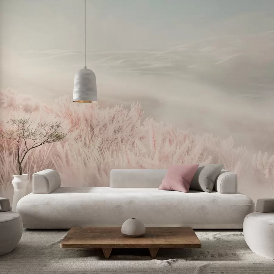 wall murals  a field with fluffy grass w04211