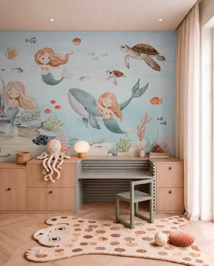 wall murals Mermaids of the Aqua Sea w04166