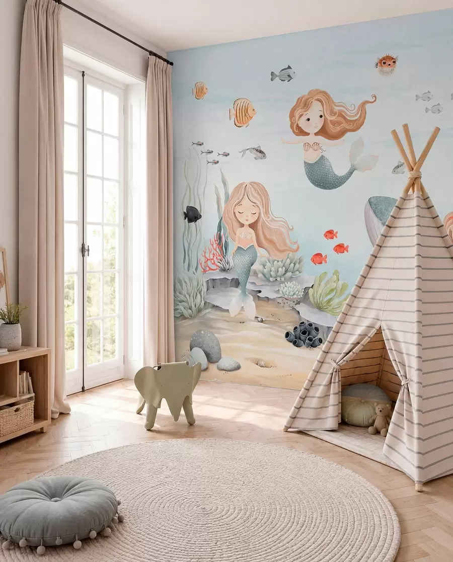 wall murals Mermaids of the Aqua Sea w04166