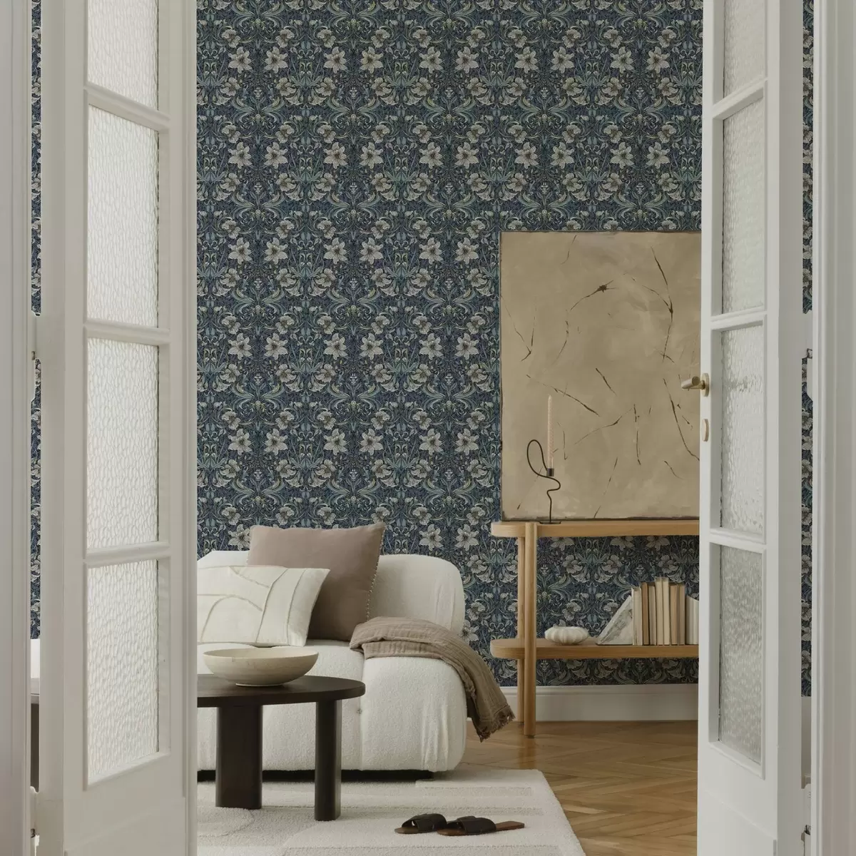 Wallpaper Classic floral ornament in the style of William Morris a00232