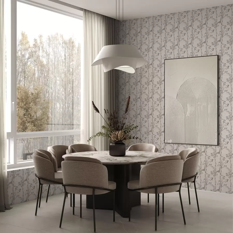 wall murals Birch branches with leaves, textured background a00257v1