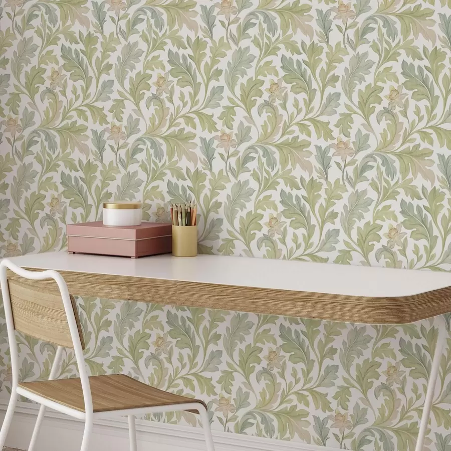 wall murals Vintage floral ornament on white background a00277v2