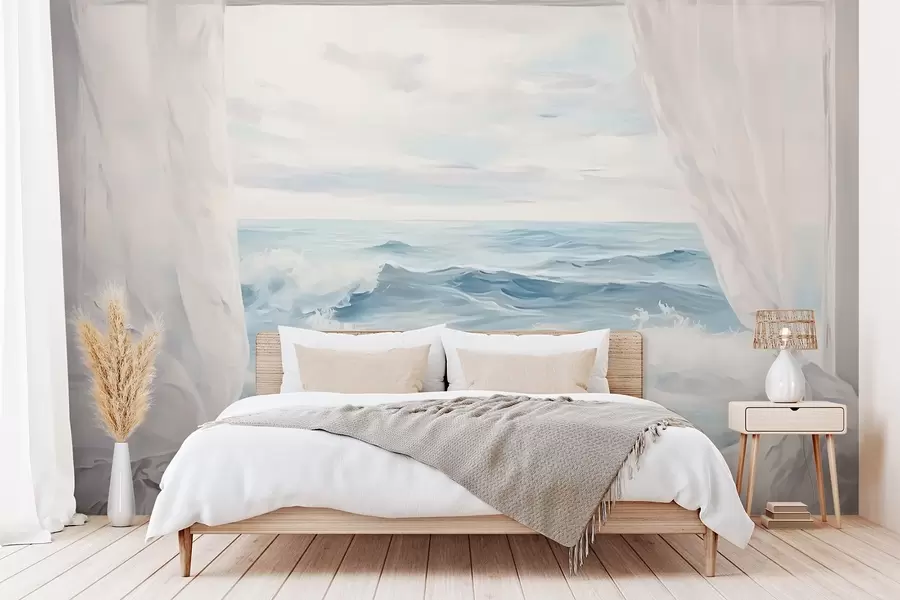 wall murals View from the window to the sea w04230