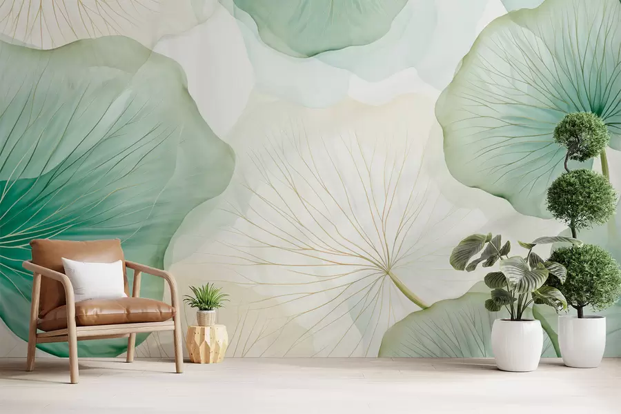 wall murals Large leaves w04231