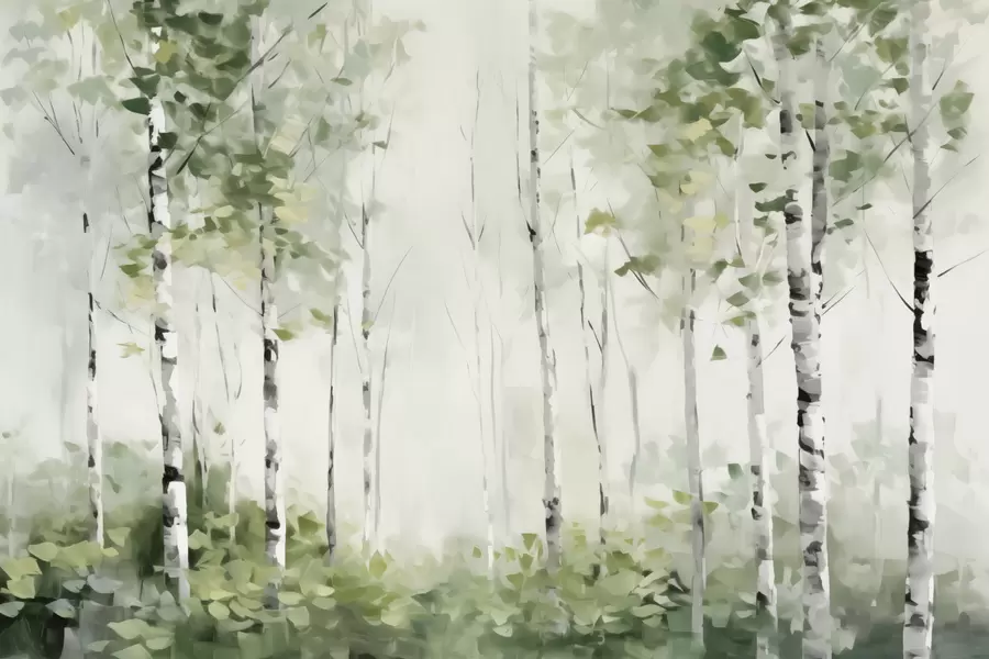 wall murals Deciduous forest imitation painting w04234