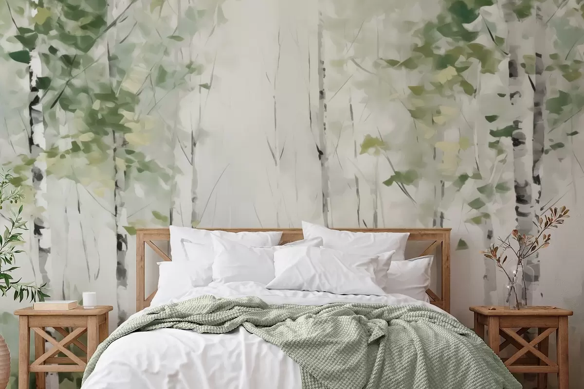 wall murals Deciduous forest imitation painting w04234