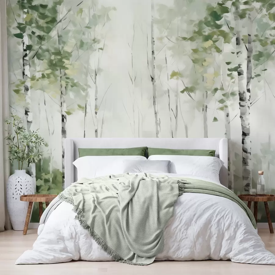 wall murals Deciduous forest imitation painting w04234