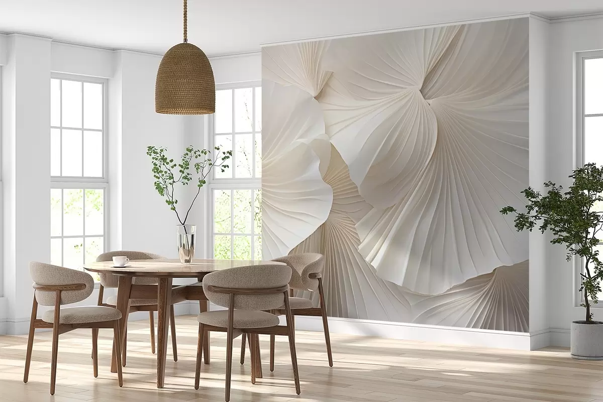 wall murals petals, flowers, white, cream, texture, tenderness, decorative w04216