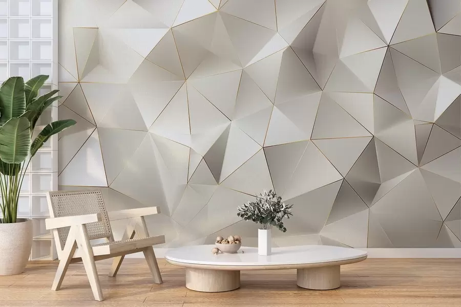 wall murals geometry, abstraction, light, facets, pattern, structure w04236