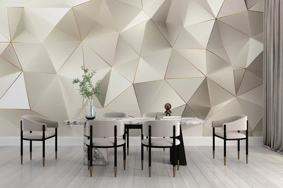 wall murals geometry, abstraction, light, facets, pattern, structure w04236