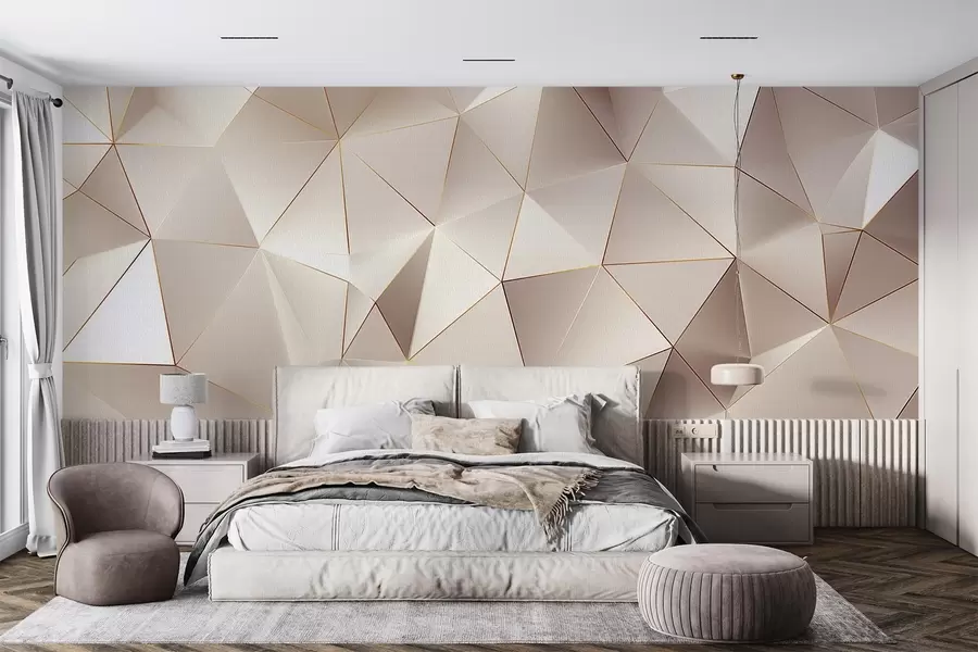 wall murals geometry, abstraction, light, facets, pattern, structure w04236v1