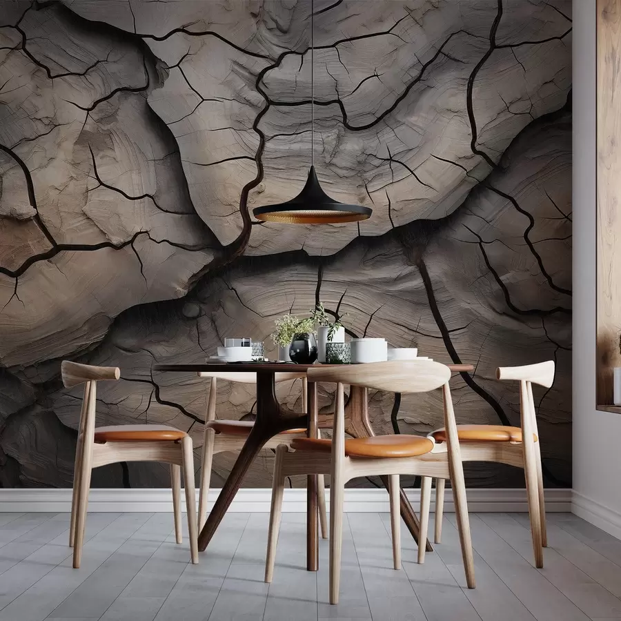 wall murals wood, cracks, light, texture, bark, natural w04238