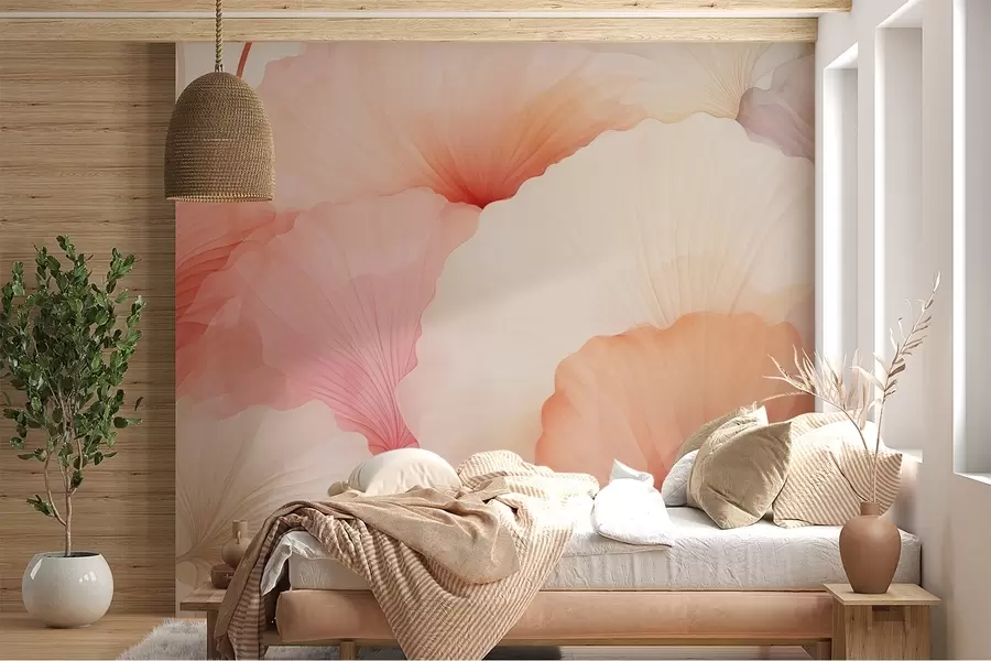 wall murals flowers, petals, pink, pastel, tenderness, lightness w04256
