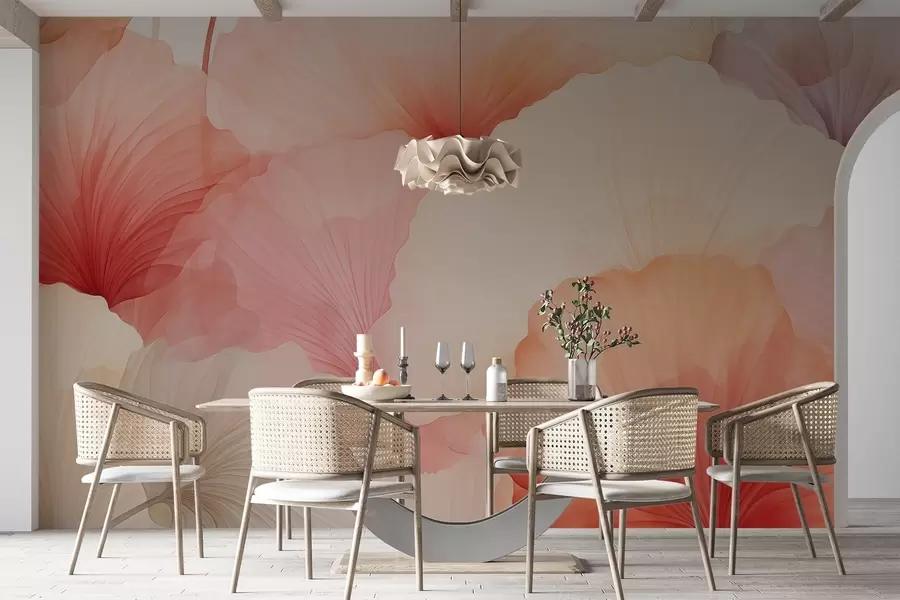 wall murals flowers, petals, pink, pastel, tenderness, lightness w04256