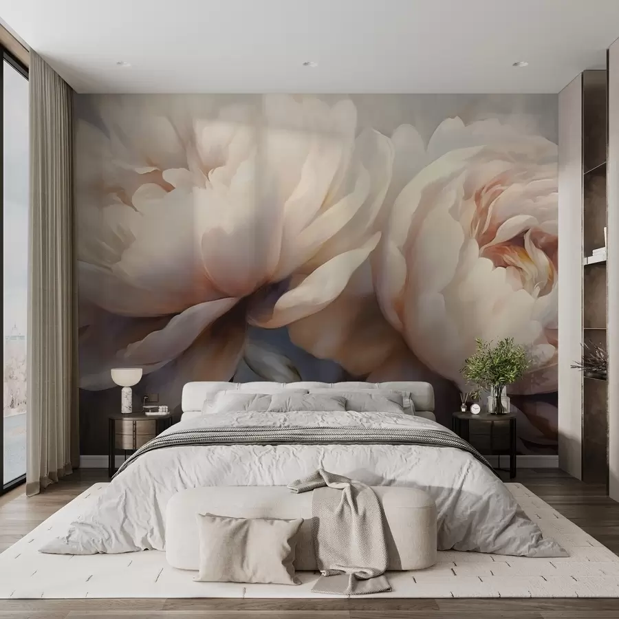 wall murals Delicate peonies w04225