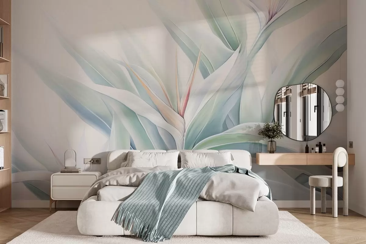 wall murals Strelitzia foliage w04264