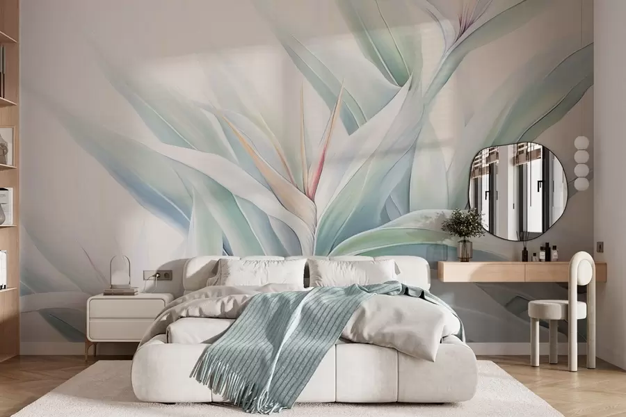 wall murals Strelitzia foliage w04264