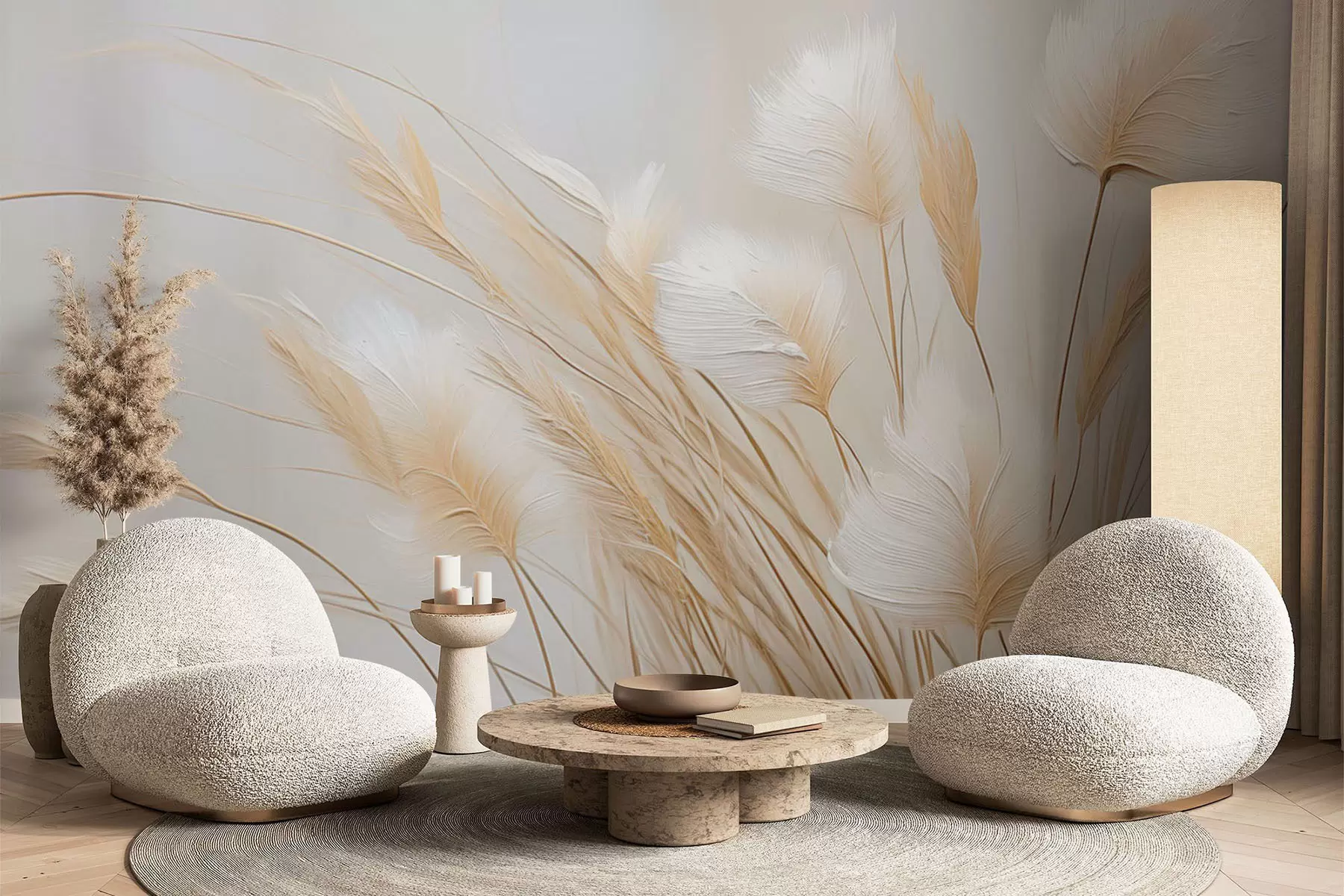 wall murals Pampas spikelets imitation painting w04266