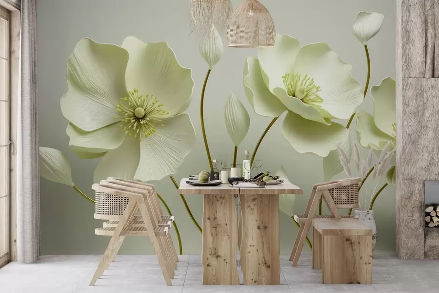 wall murals Graceful flowers w04248v2