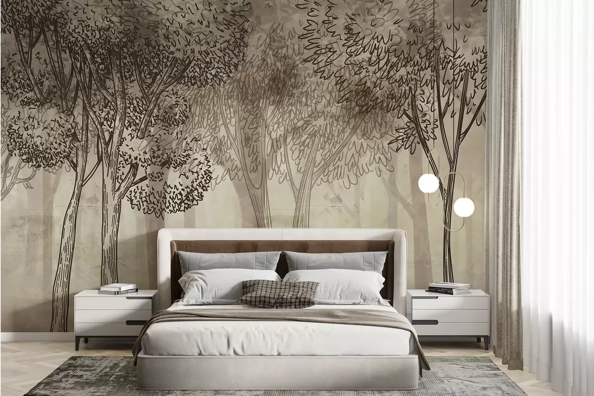 wall murals Lush leafy trees w04251