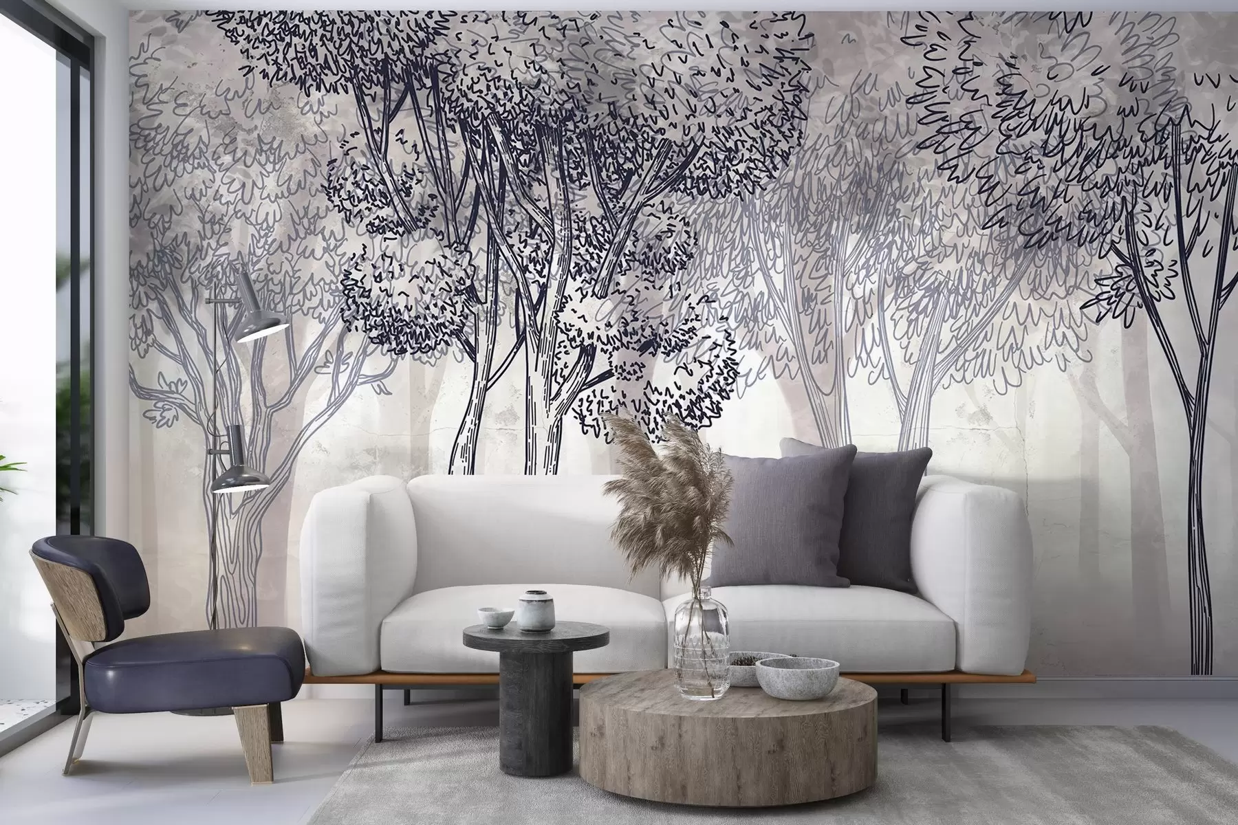 wall murals Lush leafy trees w04251v1