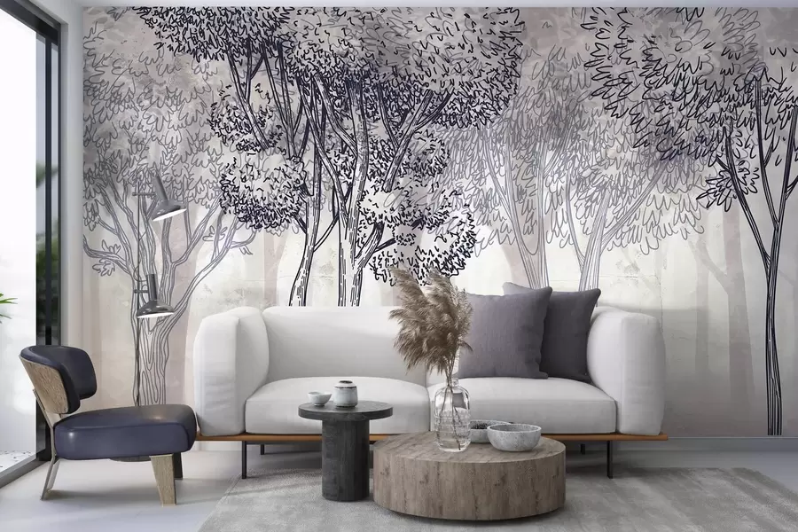 wall murals Lush leafy trees w04251v1