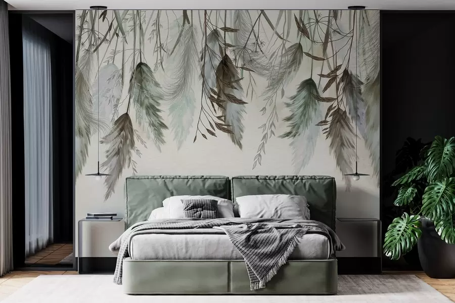 wall murals Dried flower blossoms w04253v2