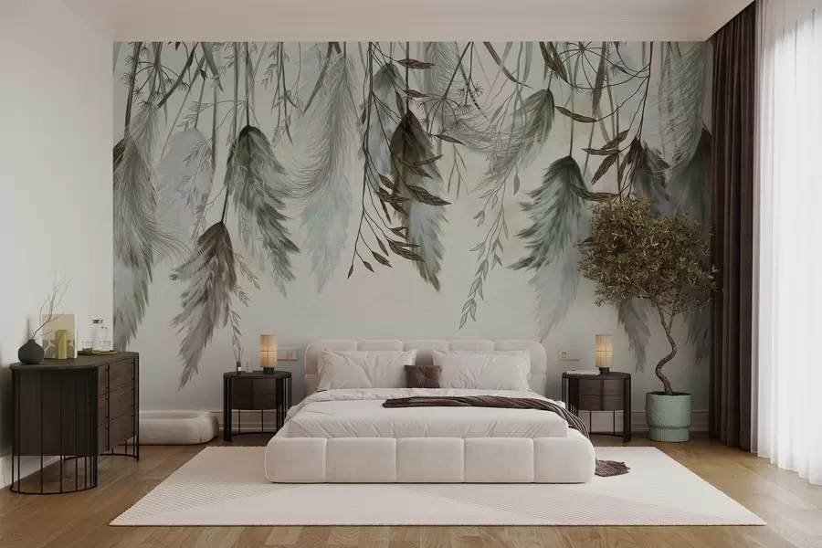 wall murals Dried flower blossoms w04253v2