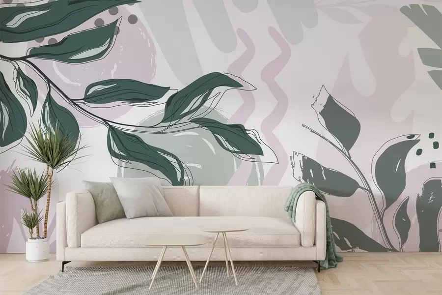 wall murals Abstract leaves w04281v2